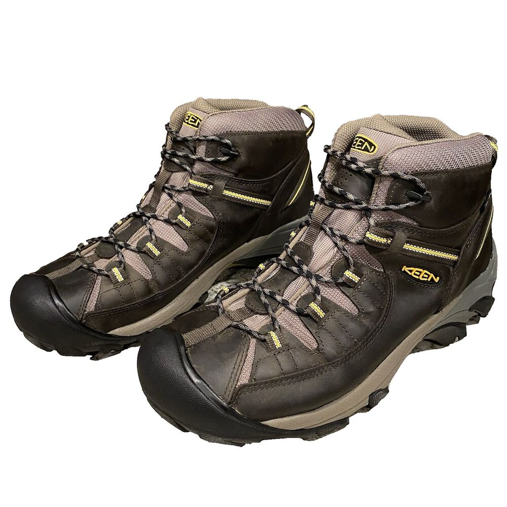 Keen Targhee II Mid Waterproof Hiking Boot Mens 13 Olive Leather Outdoor Trail
